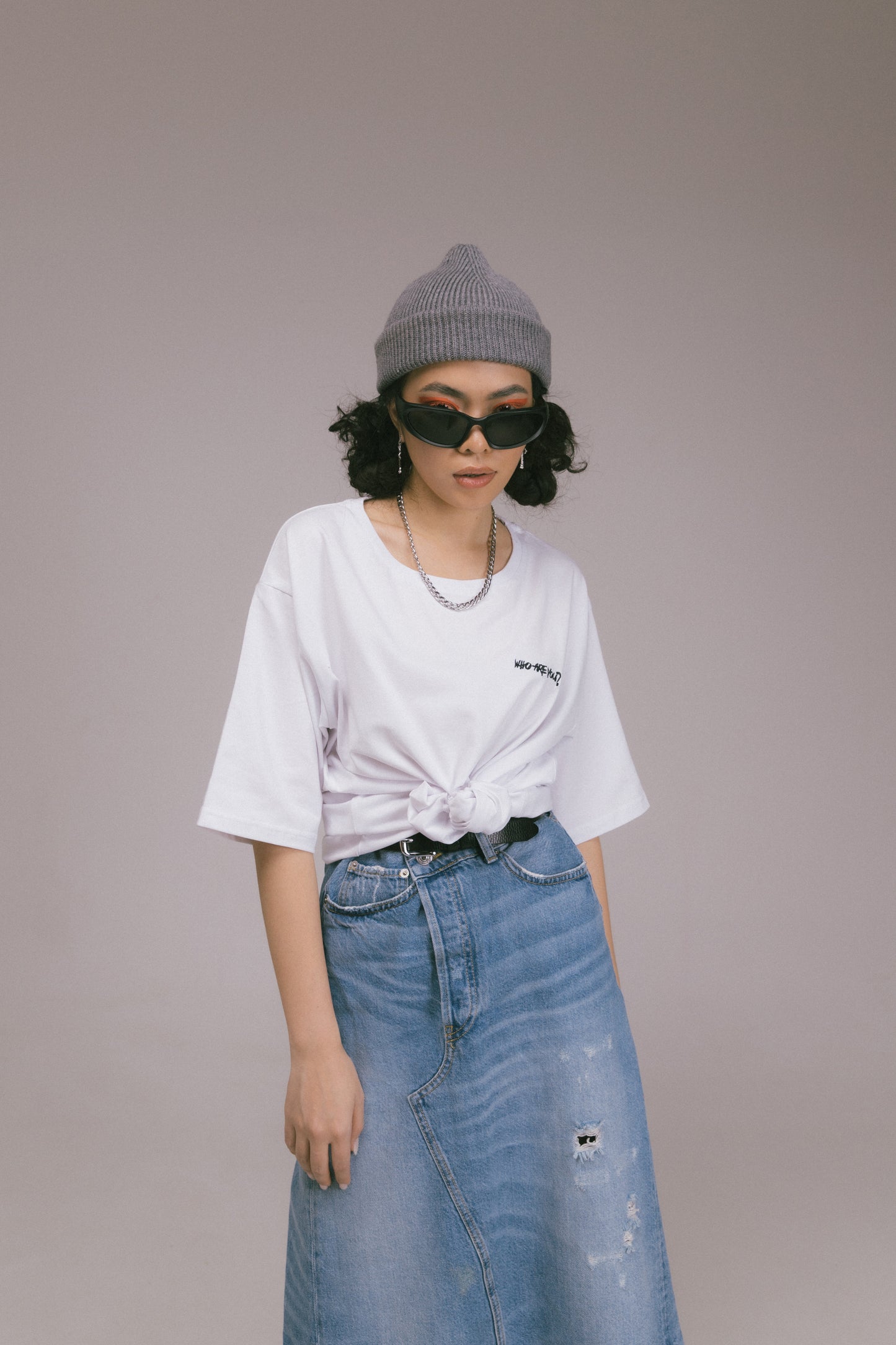 "Who Are You?" Ladies Tee basic white